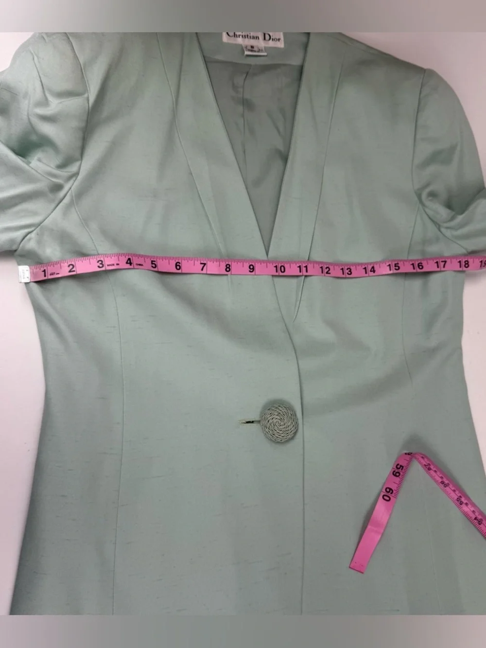 VTG Christian Dior Blazer Jacket Womens 8 Blue Green USA Made